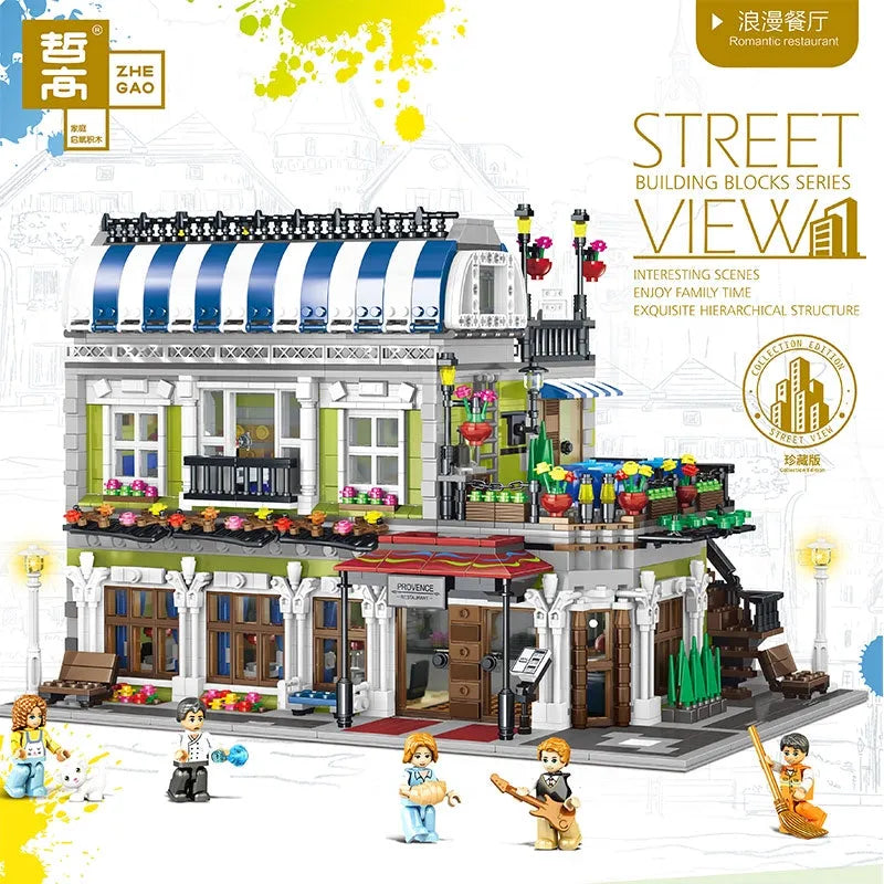 Building Blocks Creator Expert MOC City Romantic Restaurant Bricks Toys - 2