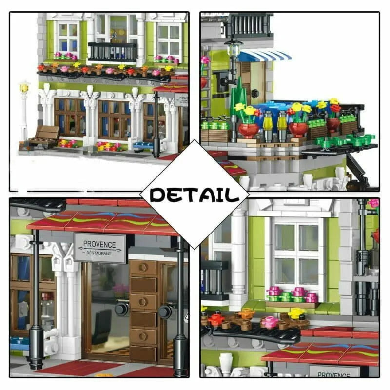 Building Blocks Creator Expert MOC City Romantic Restaurant Bricks Toys Construction Set Toys - 7