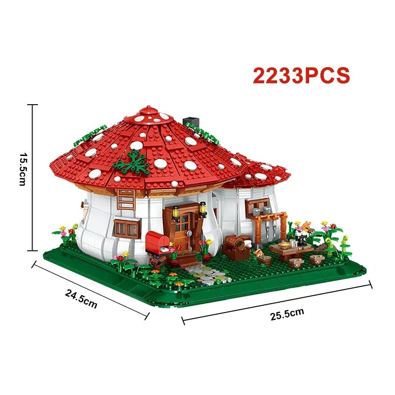 Building Blocks Creator Expert MOC Mushroom House MINI Bricks Toys - 3