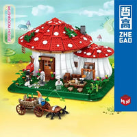 Thumbnail for Building Blocks Creator Expert MOC Mushroom House MINI Bricks Toys - 2