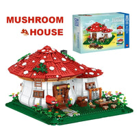 Thumbnail for Building Blocks Creator Expert MOC Mushroom House MINI Bricks Toys - 1