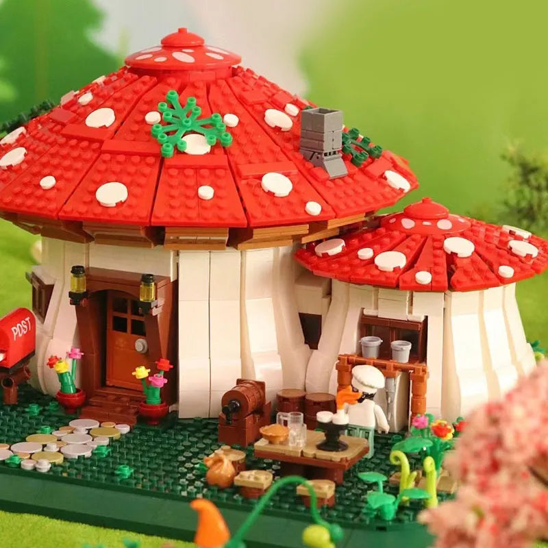 Building Blocks Creator Expert MOC Mushroom House MINI Bricks Toys - 5