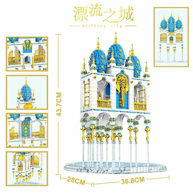 Building Blocks Creator Expert MOC Sky Castle with LED Bricks Toys Construction Set Toys - 11