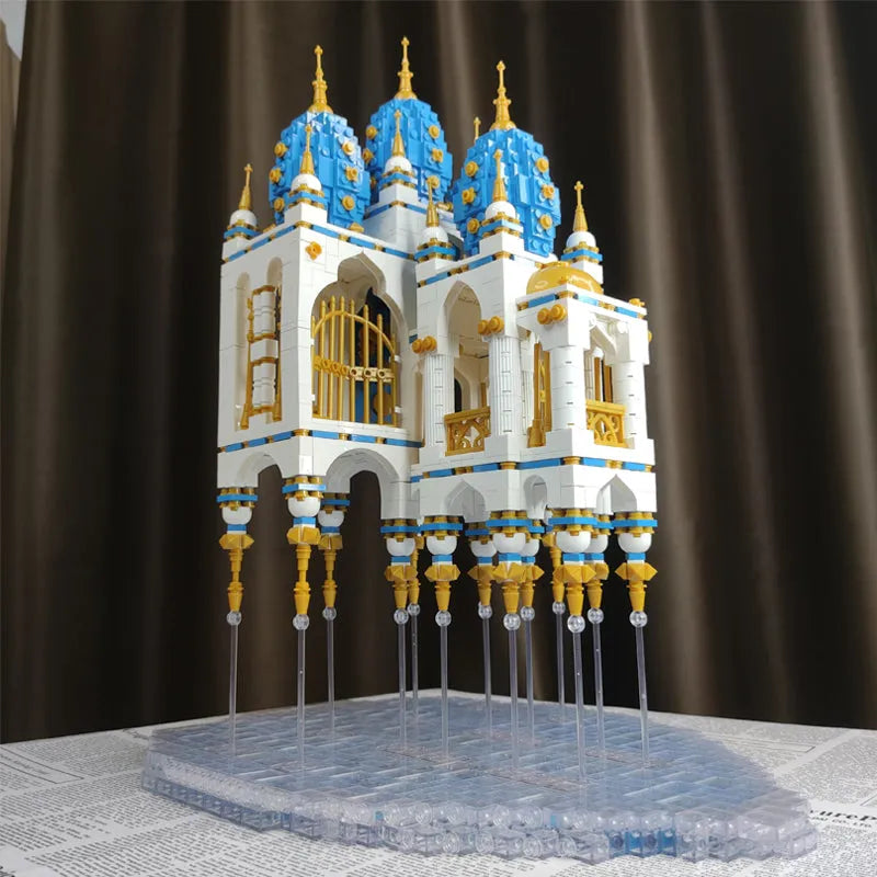 Building Blocks Creator Expert MOC Sky Castle with LED Bricks Toys Construction Set Toys - 6