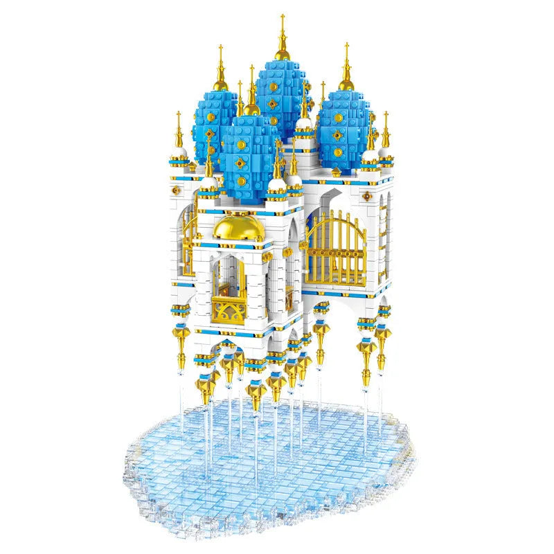 Building Blocks Creator Expert MOC Sky Castle with LED Bricks Toys - 9