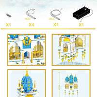 Thumbnail for Building Blocks Creator Expert MOC Sky Castle with LED Bricks Toys Construction Set Toys - 4