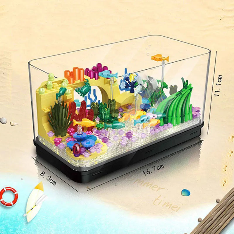 Building Blocks Creator MOC Aquarium Fish Tank MINI Bricks Toys DZ6101 - 8