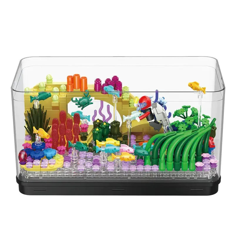 Building Blocks Creator MOC Aquarium Fish Tank MINI Bricks Toys DZ6101 - 1