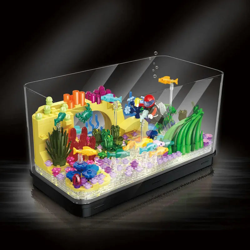 Building Blocks Creator MOC Aquarium Fish Tank MINI Bricks Toys DZ6101 - 4