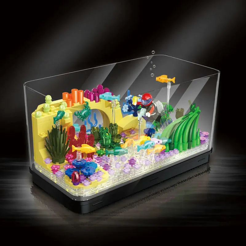 Creator MOC Aquarium Fish Tank MINI Bricks Toys DZ6101