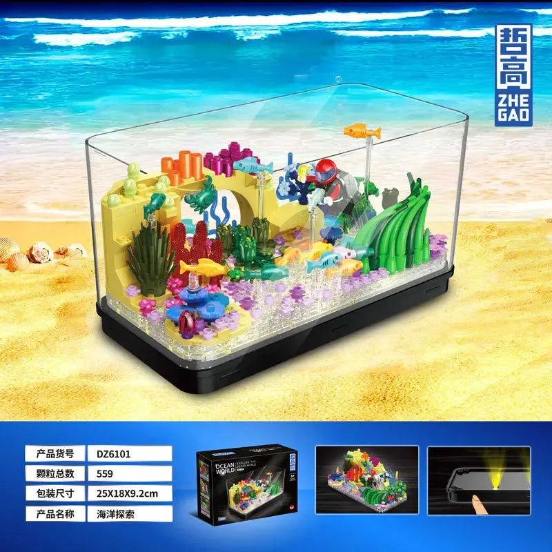 Building Blocks Creator MOC Aquarium Fish Tank MINI Bricks Toys DZ6101 - 2