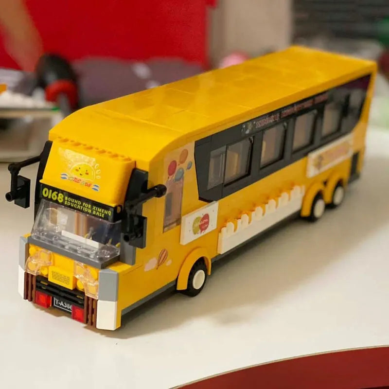 Building Blocks Creator MOC BRT City Shuttle Tour Bus Bricks Toys - 4