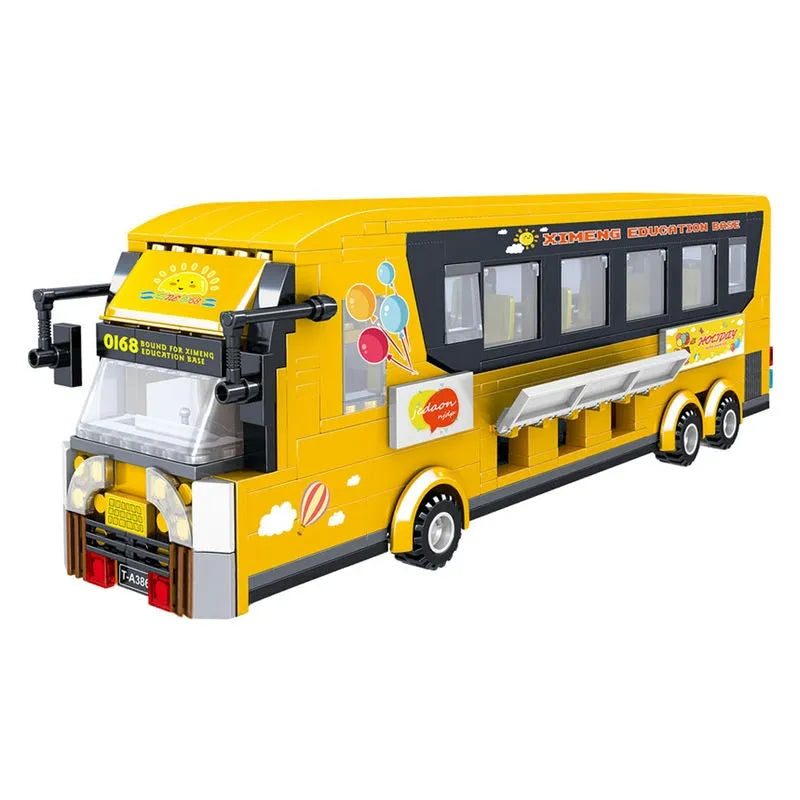 Building Blocks Creator MOC BRT City Shuttle Tour Bus Bricks Toys - 1