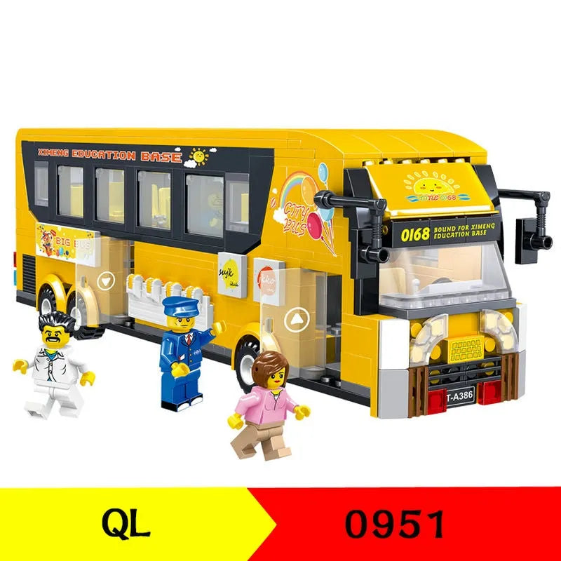 Building Blocks Creator MOC BRT City Shuttle Tour Bus Bricks Toys - 2