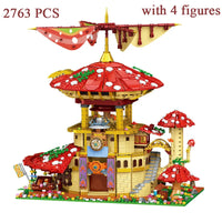 Thumbnail for Building Blocks Creator MOC Glossy Ganoderma Mushroom Hotel MINI Bricks Toy - 8