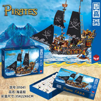 Thumbnail for Building Blocks Creator MOC Ideas Pirate Ship MINI Bricks Toys 01041 - 5
