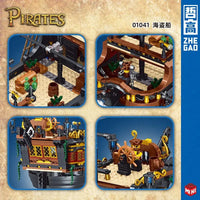 Thumbnail for Building Blocks Creator MOC Ideas Pirate Ship MINI Bricks Toys 01041 - 4