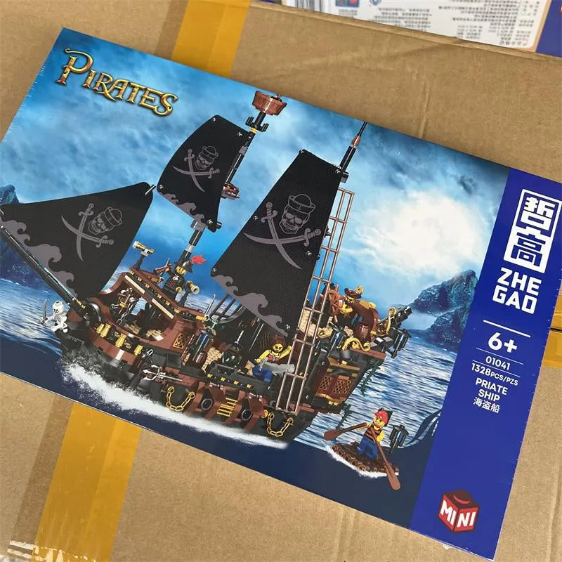 Building Blocks Creator MOC Ideas Pirate Ship MINI Bricks Toys 01041 - 7