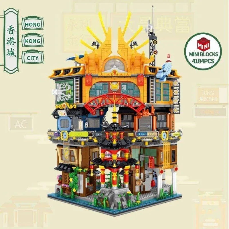 Building Blocks Expert MOC Hong Kong City House MINI Bricks Toys - 9
