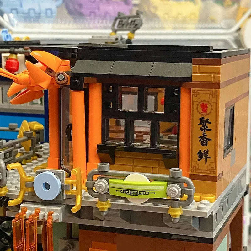 Building Blocks Expert MOC Hong Kong City House MINI Bricks Toys - 15
