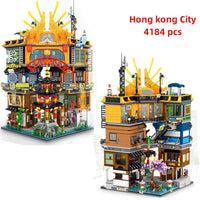 Thumbnail for Building Blocks Expert MOC Hong Kong City House MINI Bricks Toys - 2