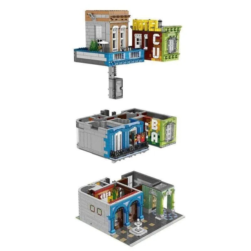 Building Blocks Experts MOC City Hotel MINI Modular Bricks Toys Construction Set Toys - 3