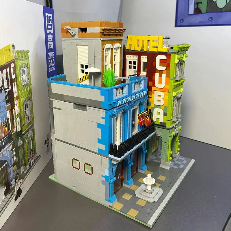 Building Blocks Experts MOC City Hotel MINI Modular Bricks Toys - 11