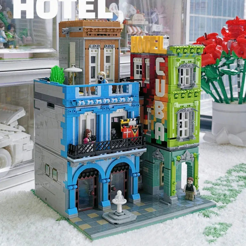 Building Blocks Experts MOC City Hotel MINI Modular Bricks Toys Construction Set Toys - 9