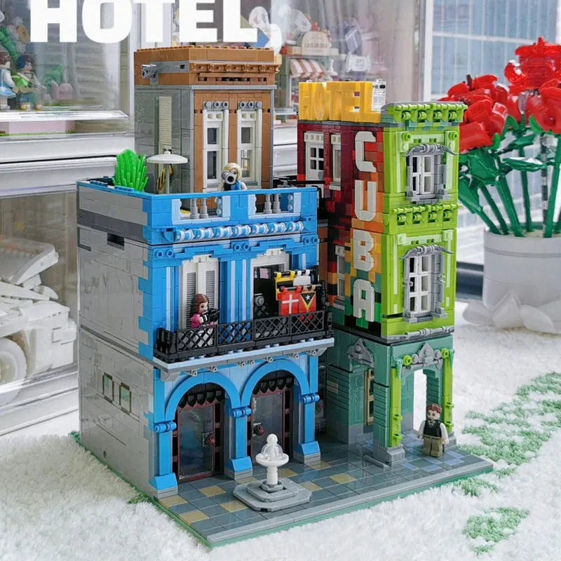 Building Blocks Experts MOC City Hotel MINI Modular Bricks Toys - 9