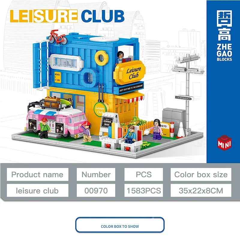 Building Blocks MINI Diamond MOC Creative Leisure Club Bricks Toy Construction Set Toys - 12