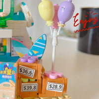 Thumbnail for Building Blocks MOC 00415 City Summer Beach Ice Cream Truck MINI Bricks Toy - 10