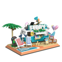 Thumbnail for Building Blocks MOC 00415 City Summer Beach Ice Cream Truck MINI Bricks Toy - 1