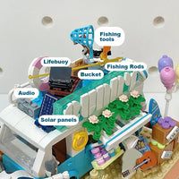 Thumbnail for Building Blocks MOC 00415 City Summer Beach Ice Cream Truck MINI Bricks Toy - 9