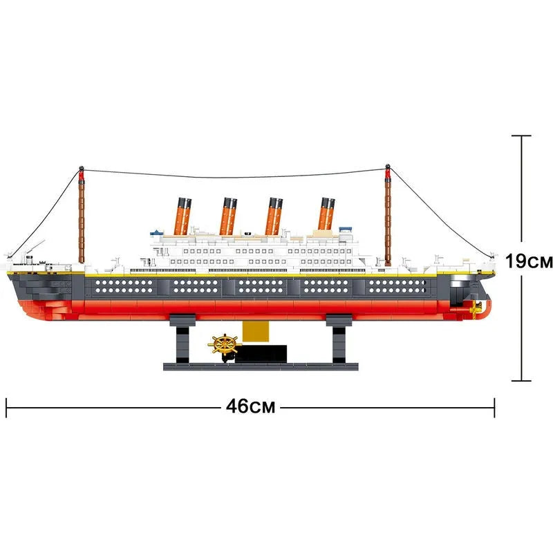 Building Blocks MOC 01010 Titanic Steam RMS Ship MINI Bricks Toy - 10