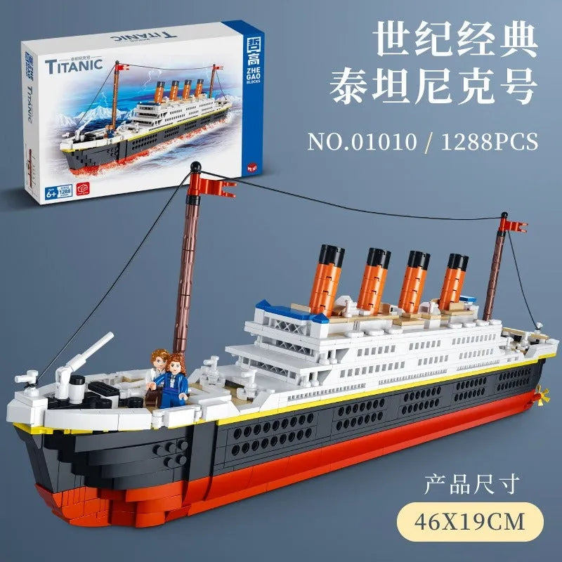 Building Blocks MOC 01010 Titanic Steam RMS Ship MINI Bricks Toy - 4