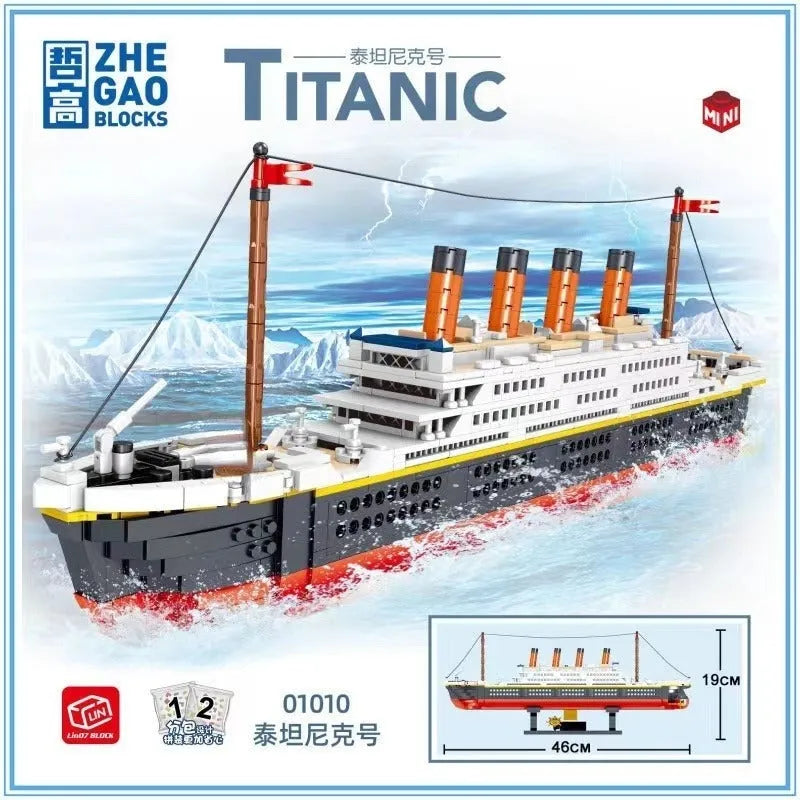 Building Blocks MOC 01010 Titanic Steam RMS Ship MINI Bricks Toy - 5
