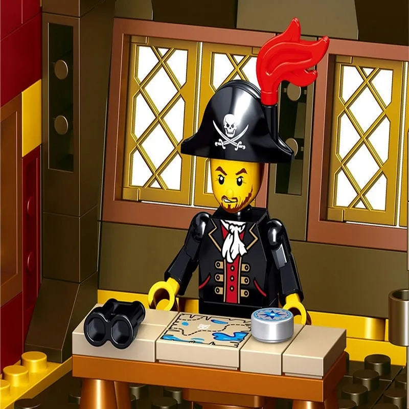 Building Blocks MOC 1805 Pirates Of The Caribbean Red Pirate Ship Bricks Toy Construction Set Toys - 7
