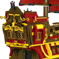 Thumbnail for Building Blocks MOC 1805 Pirates Of The Caribbean Red Pirate Ship Bricks Toy Construction Set Toys - 9
