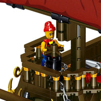 Thumbnail for Building Blocks MOC 1805 Pirates Of The Caribbean Red Pirate Ship Bricks Toy - 10