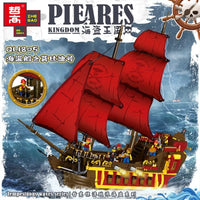 Thumbnail for Building Blocks MOC 1805 Pirates Of The Caribbean Red Pirate Ship Bricks Toy - 2