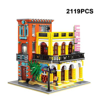 Thumbnail for Building Blocks MOC 6020 Street City Cafe Havana Modular MINI Bricks Toys - 1