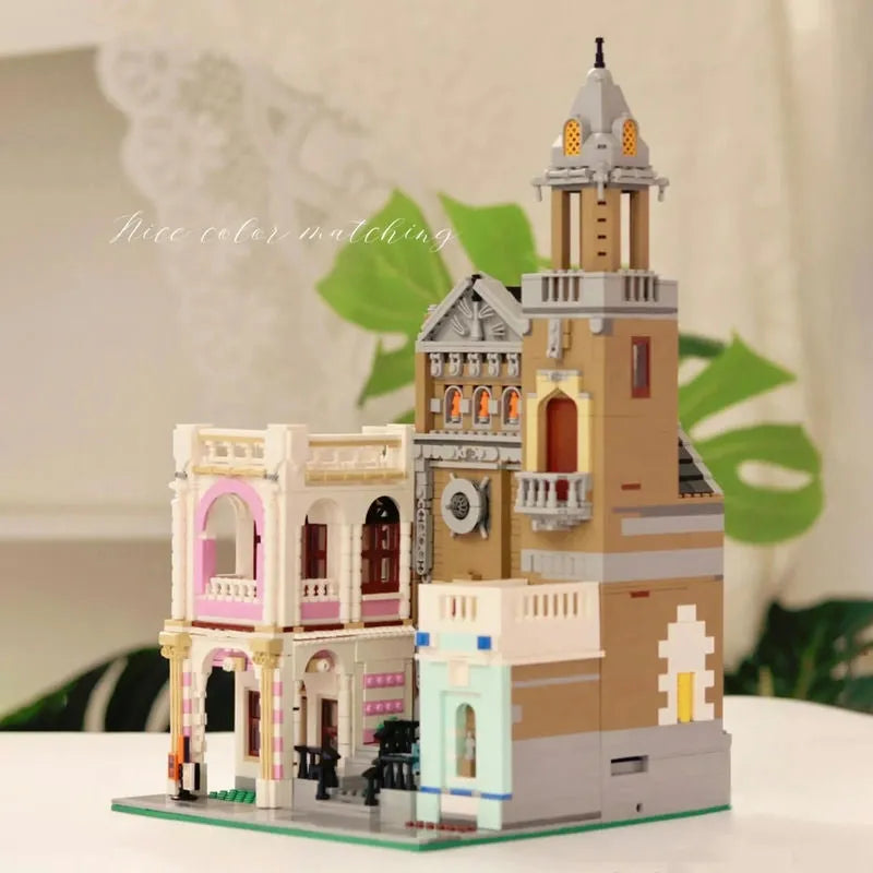 Building Blocks MOC 6021 Street City Church Of Cuba Modular MINI Bricks Toy - 4