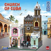 Thumbnail for Building Blocks MOC 6021 Street City Church Of Cuba Modular MINI Bricks Toy - 2