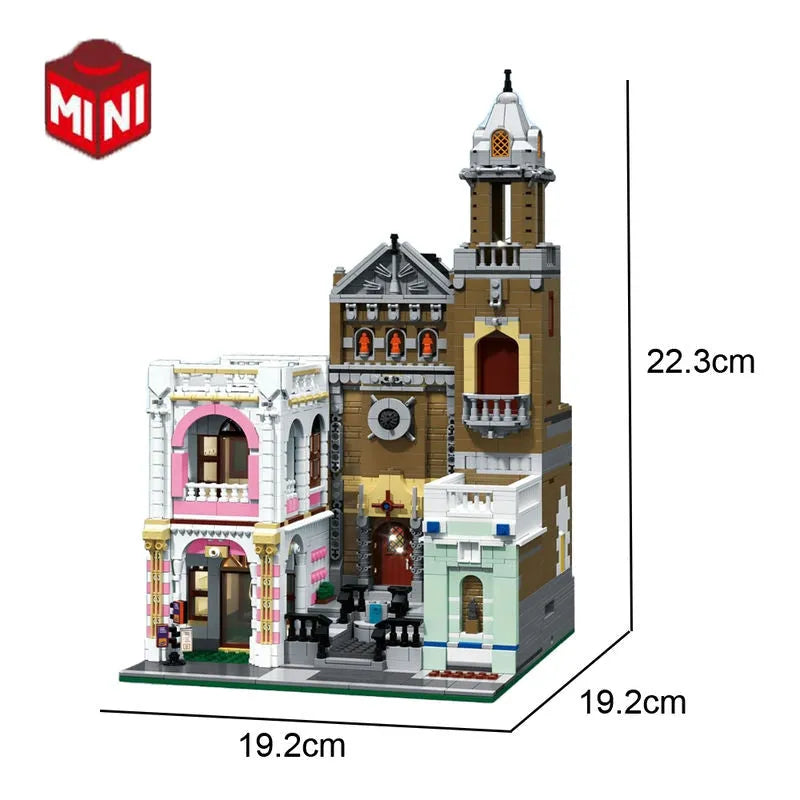 Building Blocks MOC 6021 Street City Church Of Cuba Modular MINI Bricks Toy - 11