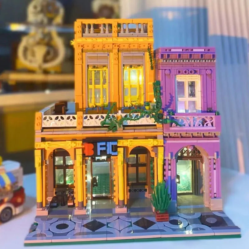 Building Blocks MOC 6022 City Street Cuban Restaurant Modular MINI Bricks Toys - 8