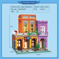 Thumbnail for Building Blocks MOC 6022 City Street Cuban Restaurant Modular MINI Bricks Toys - 5
