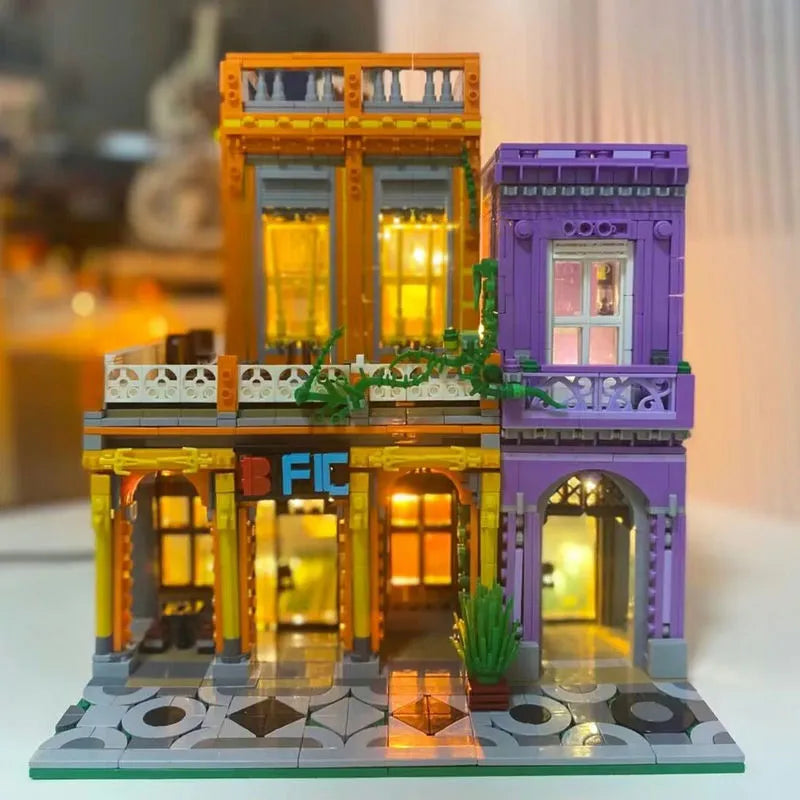 Building Blocks MOC 6022 City Street Cuban Restaurant Modular MINI Bricks Toys - 7