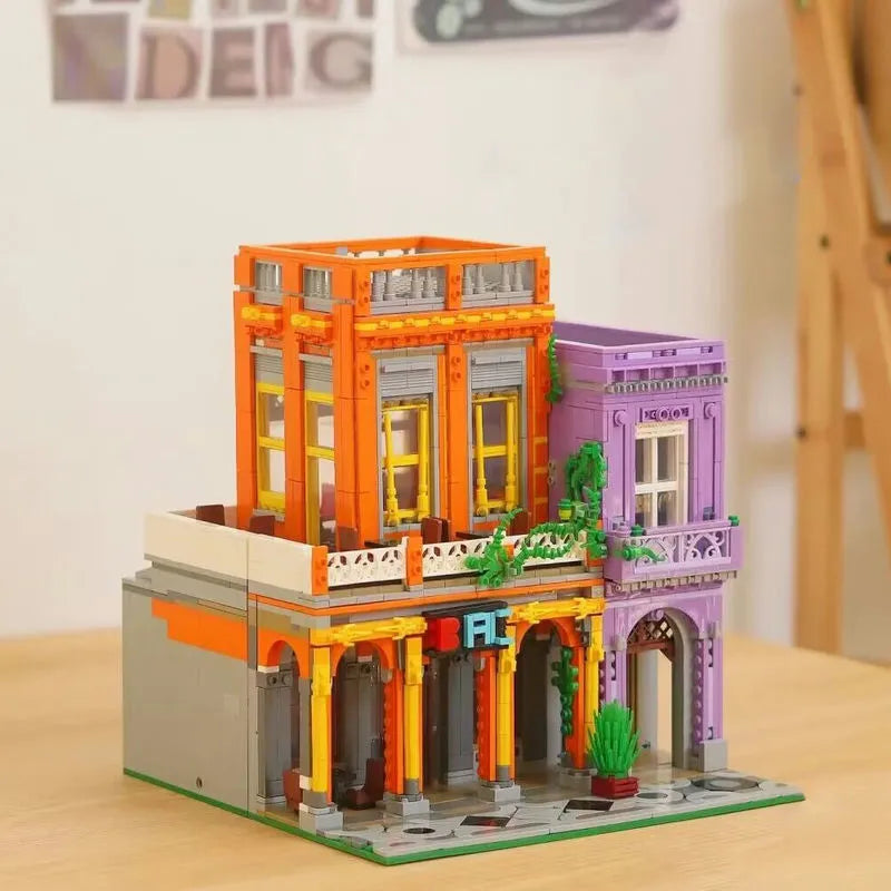 Building Blocks MOC 6022 City Street Cuban Restaurant Modular MINI Bricks Toys - 6