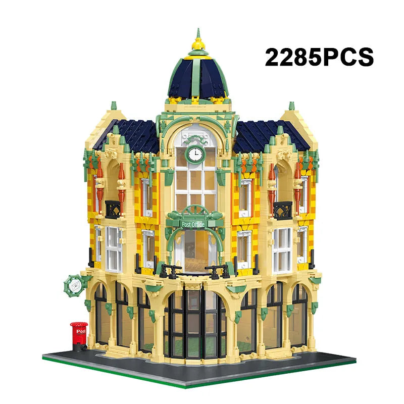 Building Blocks MOC 6023 Street City Corner Post Office Modular MINI Bricks Toys - 1