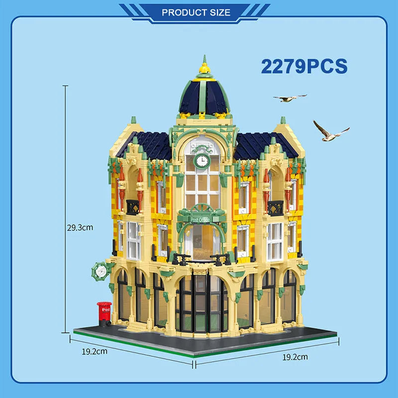 Building Blocks MOC 6023 Street City Corner Post Office Modular MINI Bricks Toys - 4